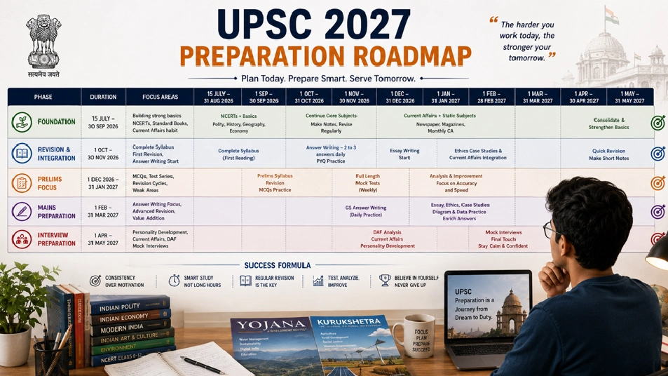 UPSC 2027 Preparation Strategy: A Month-by-Month Roadmap for Beginners